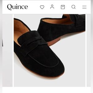 Quince Black Suede Loafers - NEW